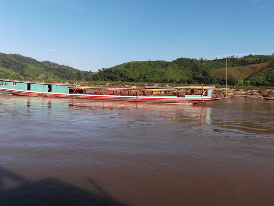 Es war kein grosser Gegenverkehr auf dem Mekong.