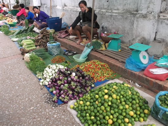 Gestärkt begebe ich mich dann jeweils wieder auf Umwegen zurück zur Unterkunft. Hier bin ich am Lebensmittelmarkt vorbei gekommen. Da gibt es eine riesige Auswahl an ganz verschiedenen Früchten aber auch jede Art von Gemüse. Hier kaufen vor allem die Einheimischen ein. Dieser Markt ist vom frühen Morgen bis Abends ca. 21.00 Uhr geöffnet.
