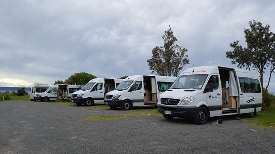 Auf dem Campingplatz in Napier Seaside