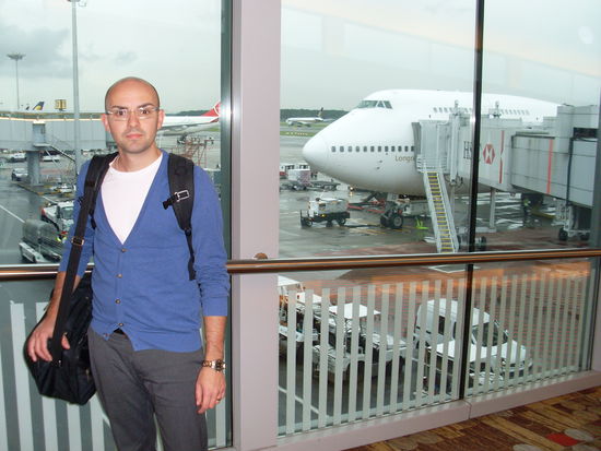 Der Eugen kurz vor dem Einstieg in die Maschine