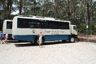 Auf Fraser Island mit diesem Gefährt unterwegs