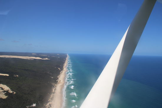 Der Flug über Fraser Island