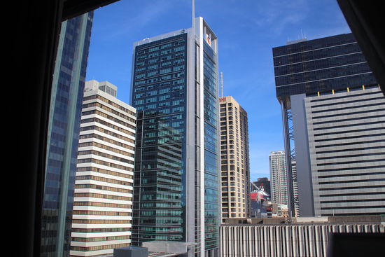 Aussicht aus unserem Hotelzimmer auf Brisbane