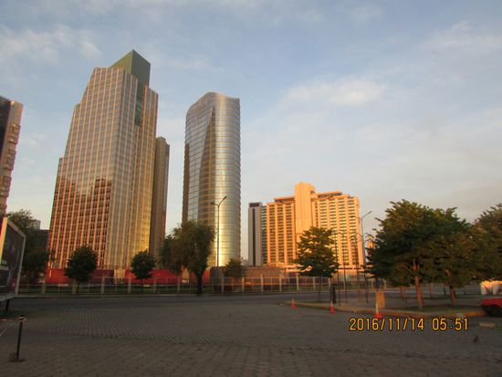 Skyline von Buenos Aires im Morgenlicht.