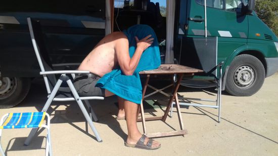 Ich nehme derweil ein Dampfbad, bei 35° das reinste Vergnügen���