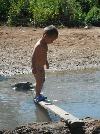 und dafür bekomme ich dann eine Vorführung seiner Balancekünste