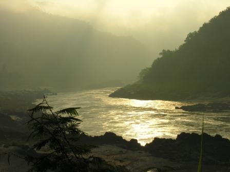 Mekong am Morgen in Pakbeng