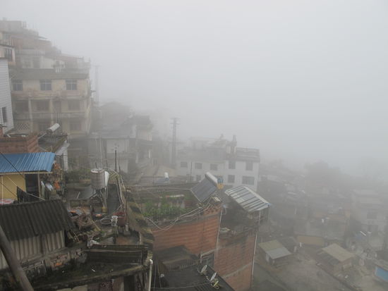 Blick aus meinem Hotelzimmer in Yuanyang
