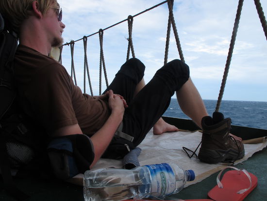 auf meiner Pappe an Deck....