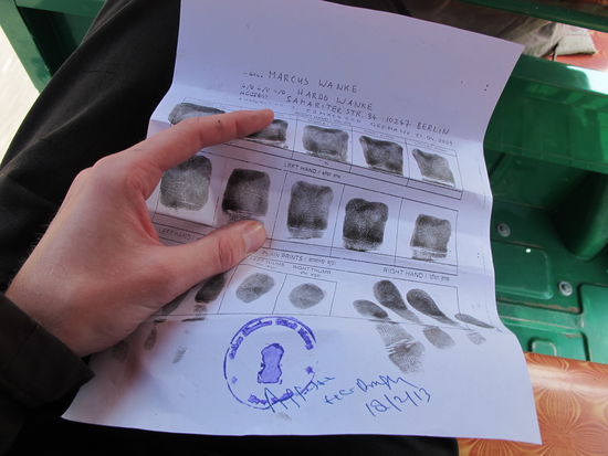 mein Fingerprint fuers Iran Visum