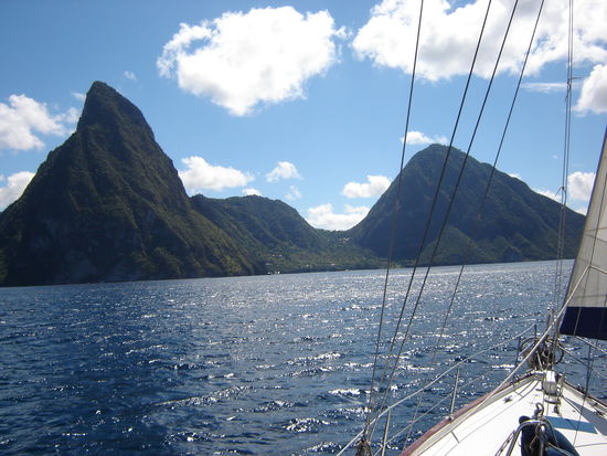 Wir nähern uns den Pitons