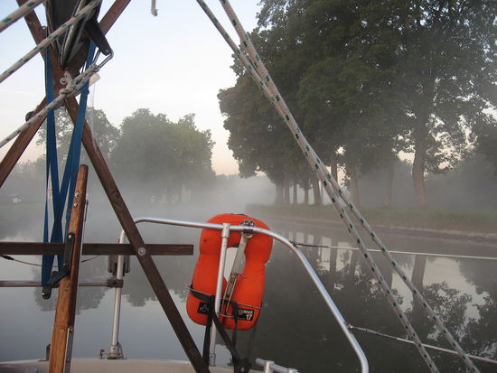 Abendliche Nebelschwaden über der Saone