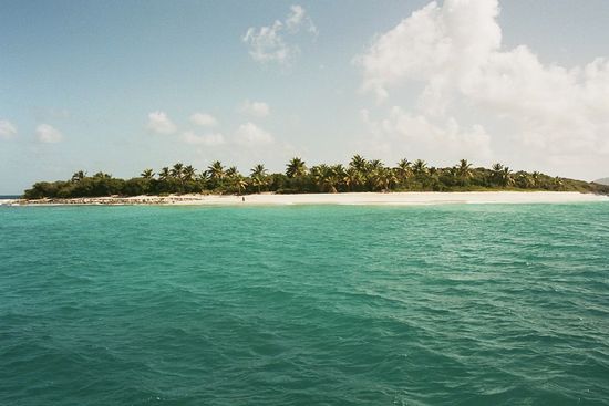 Die ganze Insel Sandy Cay geht auf ein Foto!
