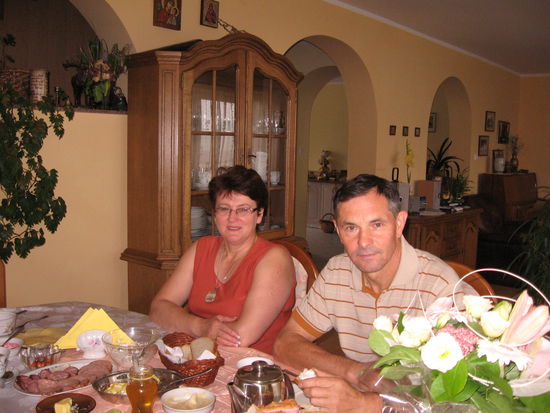 Helena und Jan, unsere Gastgeber in Pieniezno/Mehlsack