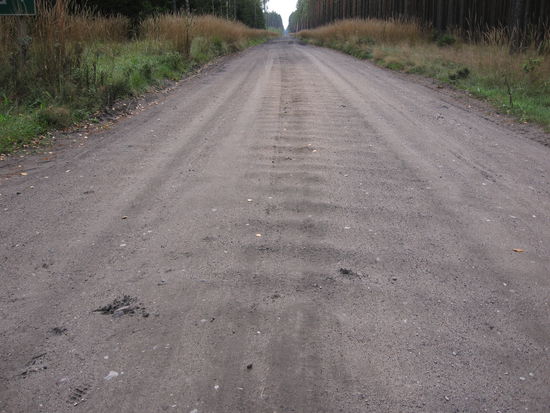 Wegstrecke entweder Waschbrett