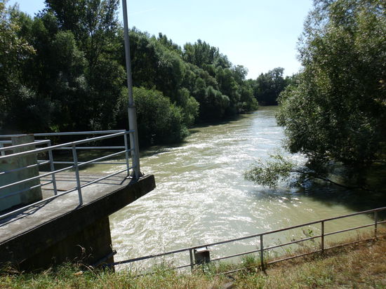 Bewässerung oder Flußregulierung ? Jeder Graben führt schnell fließendes Wasser, obwohl man von Gefälle kaum etwas bemerkt.
