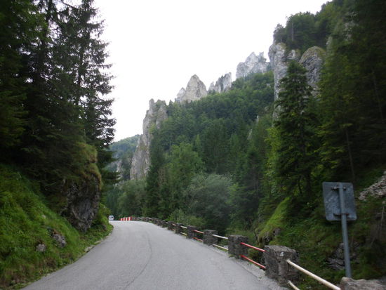 Zufahrtsweg zu den Höhen- und Luftkurorten der Mala Fatra. Wie auf der Höllentalstraße im Schwarzwald, nur abends ohne Verkehr. Da macht sogar das Bergaufradeln Spaß.