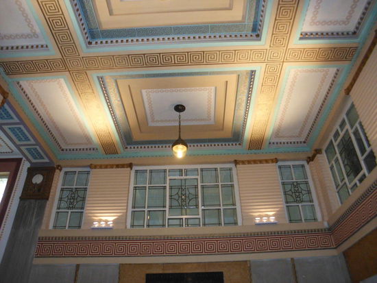 Deckendekoration im Treppenhaus des Rathauses von Prostejov