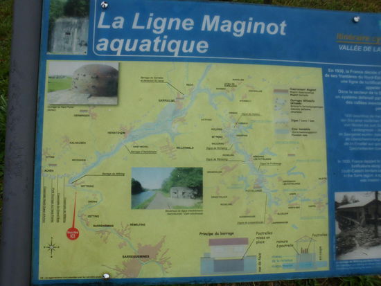 Hier verlief die Maginotlinie, mit der Frankreich gegen eine deutsche Invasion im 2.Weltkrieg verteidigt werden sollte. Hier hatte man vorgesehen, notfalls die Saar zuzuschütten und aufzustauen, so dass ein langer See entstanden wäre, den deutsche Truppen so schnell nicht hätten überschreiten können. Nur: wie lange hätte es gedauert, bis so ein See aufgestaut gewesen wäre ?