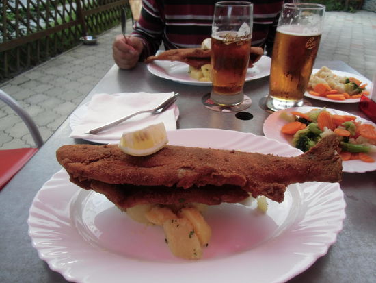 Fisch aus dem Teich in die Pfanne. Die Einkehr im Forellenrestaurant ist ein Highlight des Tages.