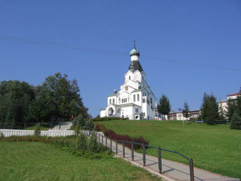 Das Wahrzeichen von Medzilaborce, eine russisch-orthodoxe Kirche. Die hier lebenden "Russinen" gehören dieser Kirche an