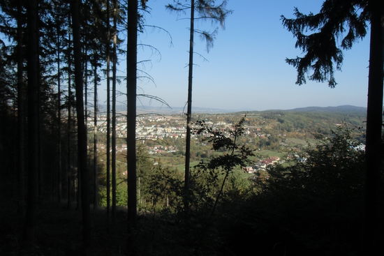 Blick auf Boskovice, dort hinunter wollen wir zur Stadtbesichtigung.