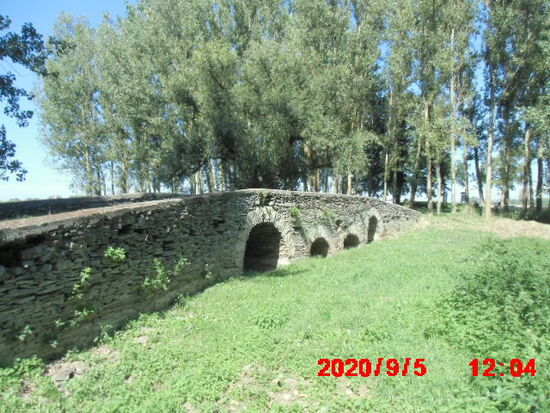 : Eine Brücke aus dem Mittelalter, die heute über einen toten Arm der Latorica führt,