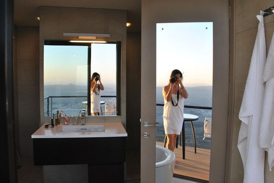 und nach der Dusche im Luxus.Bad mit Aussicht....