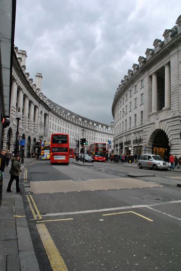 Regent Street, eine Haupteinkaufsstraße im West End.
