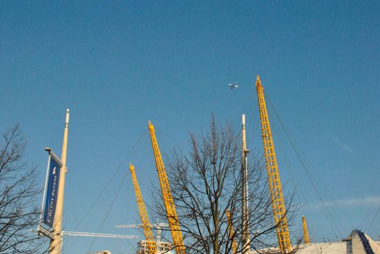 was ist hier Kran (Baustelle) und was gehört zur O2 Arena 