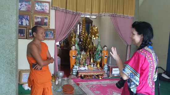 talking with a monk