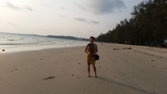 der Strand in der einen Richtung