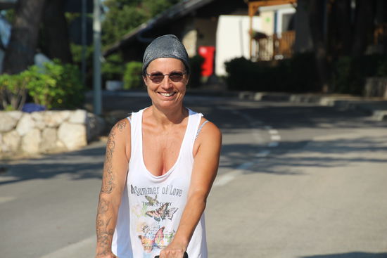 ohne Absteigen bis genau vor den Bäckerstand - PERFEKT