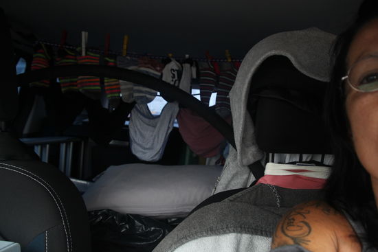 Wäschetrocknung während der Fahrt mit Lüftung und Klimaanlage 