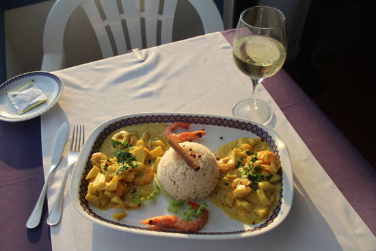 Krabben in Curry als Hauptspeise