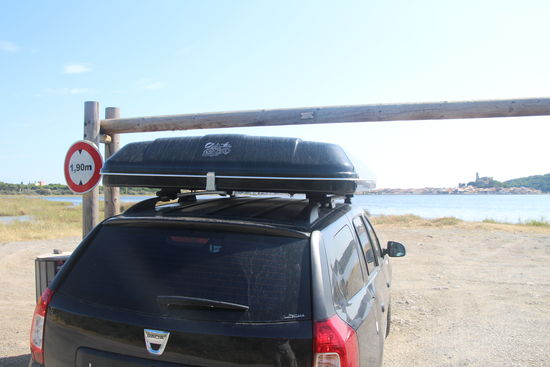 kleiner Höhentest vor Gruissan - jetzt weiß ich, dass ich bei 1,90 m durchpasse