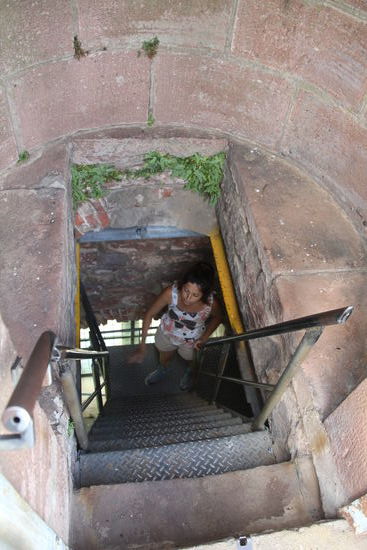 ganz schön steil, die letzte Turmtreppe