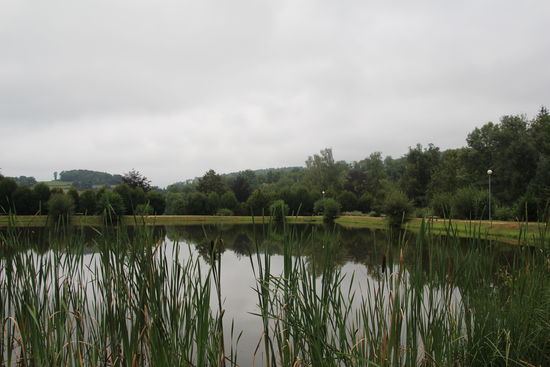 hinter dem Campingplatz ein Weiher