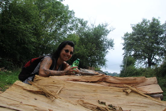 und dann 2 km zurück, dieses mal auch steil, aber BERGAUF - ächtz - jede Chance zum Anhalten wird genutzt und wenn es ein Selfie mit Selbstauslöser ist