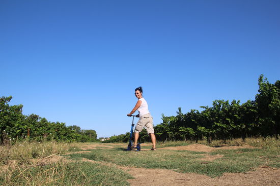 Meine Tour startet durch die Weinfelder neben meinem Schlafplatz
