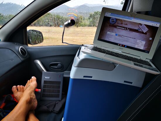 bei 35 ° indoor puuuuh, da erweisen sich der kleine Heizlüfter, der auch "lüften-ohne-heizen" kann und der USB-Ventilator als Überlebenshilfen