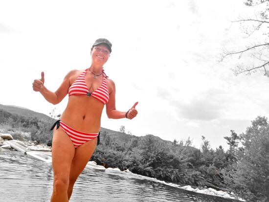 und JA, ich war auch mal ganz kurz schwimmen.