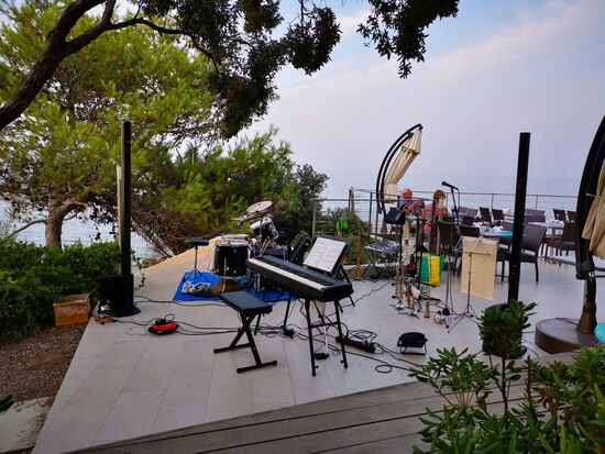 die Jazzband hat aufgebaut