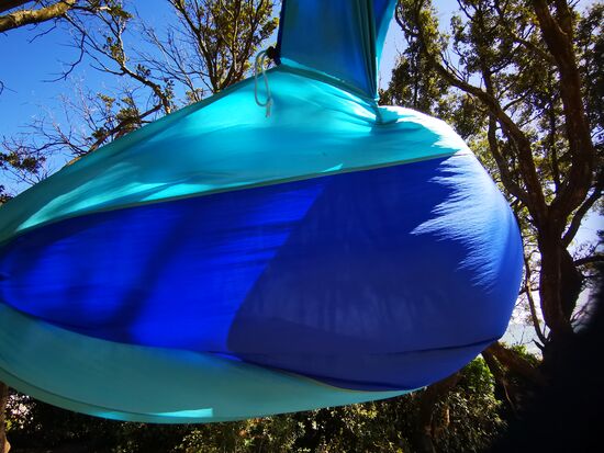 die Hängematte entwickelt sich zum Kite, sobald ich sie verlasse 