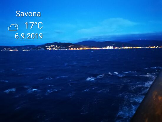 Ankuft 7 Uhr, stürmisch und kühl