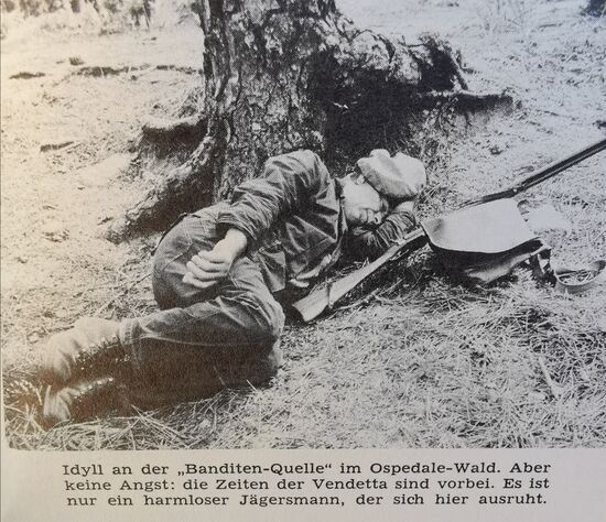 la chasse - die Jagd - da wird man(n) müde 
(Quelle: Goldstadt-Reiseführer Korsika, Band 15, 1972)