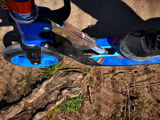 offroad Fahren mit Tretroller - manchmal nicht ganz einfach