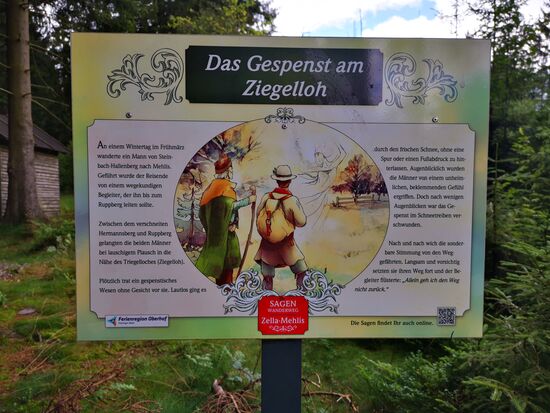 Sagen gibt es hier viele und hin und wieder finden sich Tafeln, auf denen die Geschichten geschrieben stehen.
