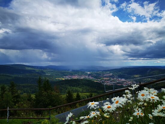 oben angekommen: die 360 ° Aussicht ist beeindruckend.