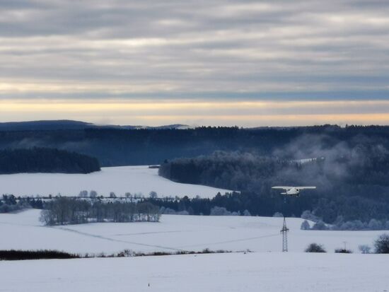 und es gibt sogar Piloten, die bei dieser Kälte in die Luft gehen 